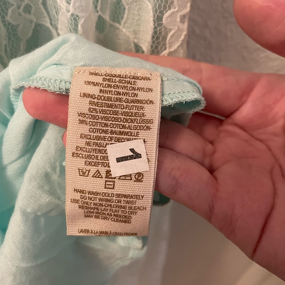 Free People Russian Nesting Doll Lace Hi-Low Dress Ice Blue Size XS - Picture 6 of 6